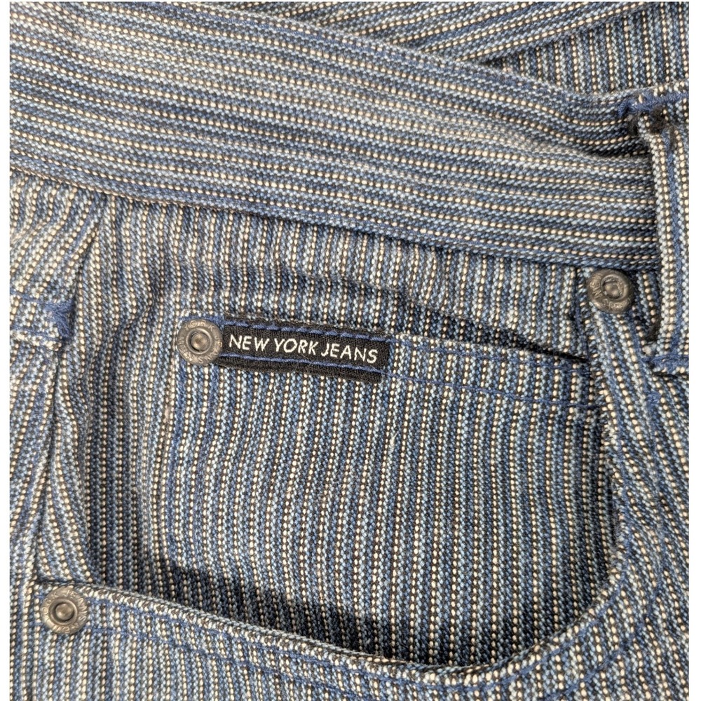 VTG New York & Company Jeans Womens 10 Straight Baggy Taper 90s Pin Stripe Denim - Picture 7 of 11